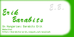 erik barabits business card